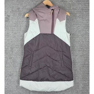 Indyeva Selimut Womens Down Insulated Hooded Vest Purple Colorblock Size Medium